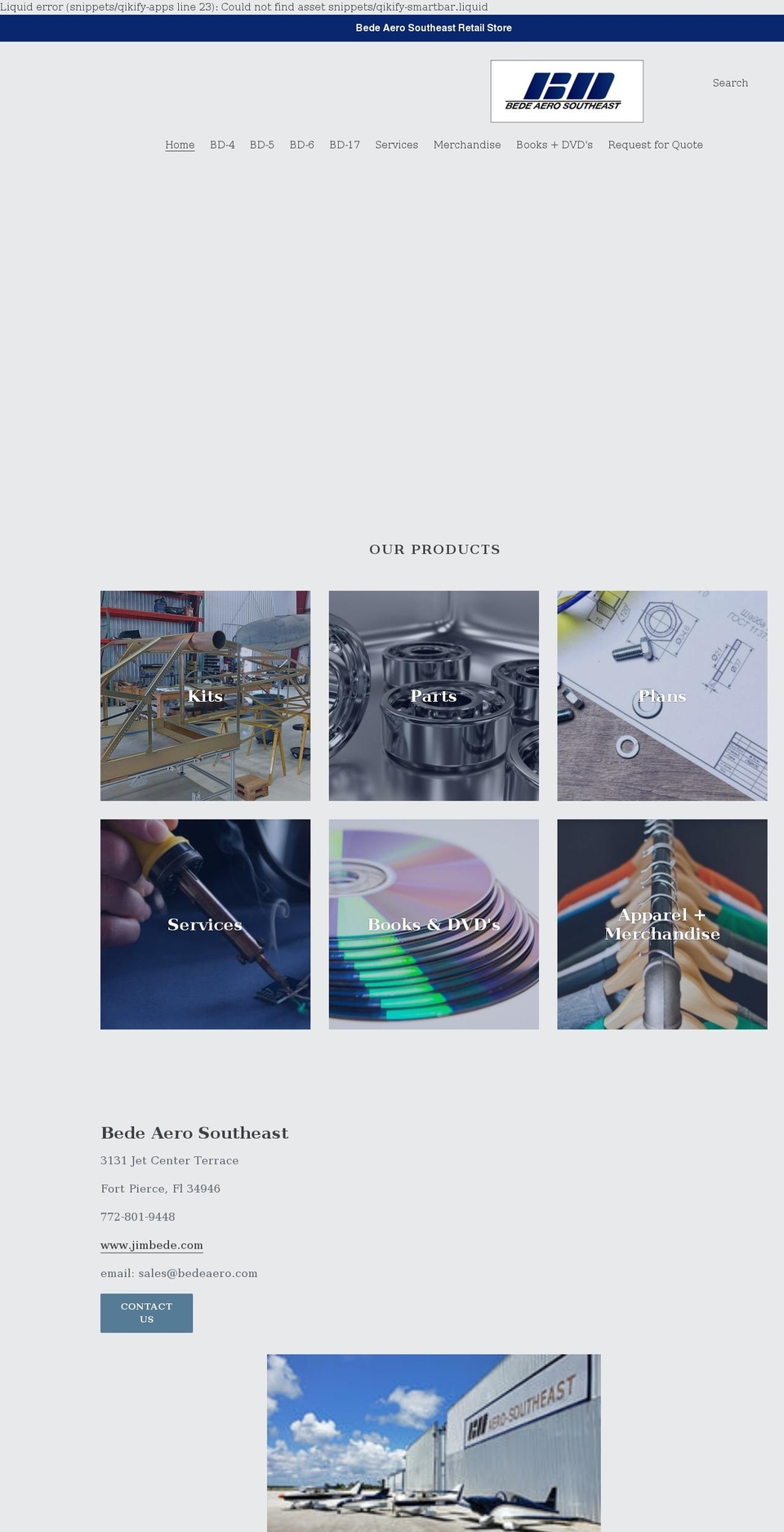 bedeaero.myshopify.com shopify website screenshot