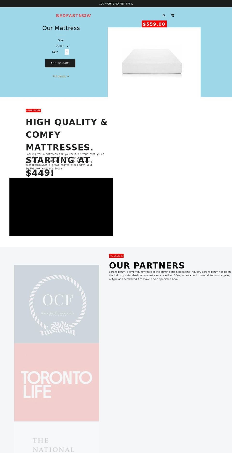 bedfastnow.com — Shopify storefront screenshot