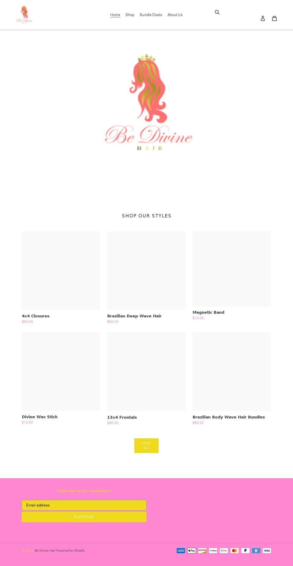 bedivinehair.com shopify website screenshot