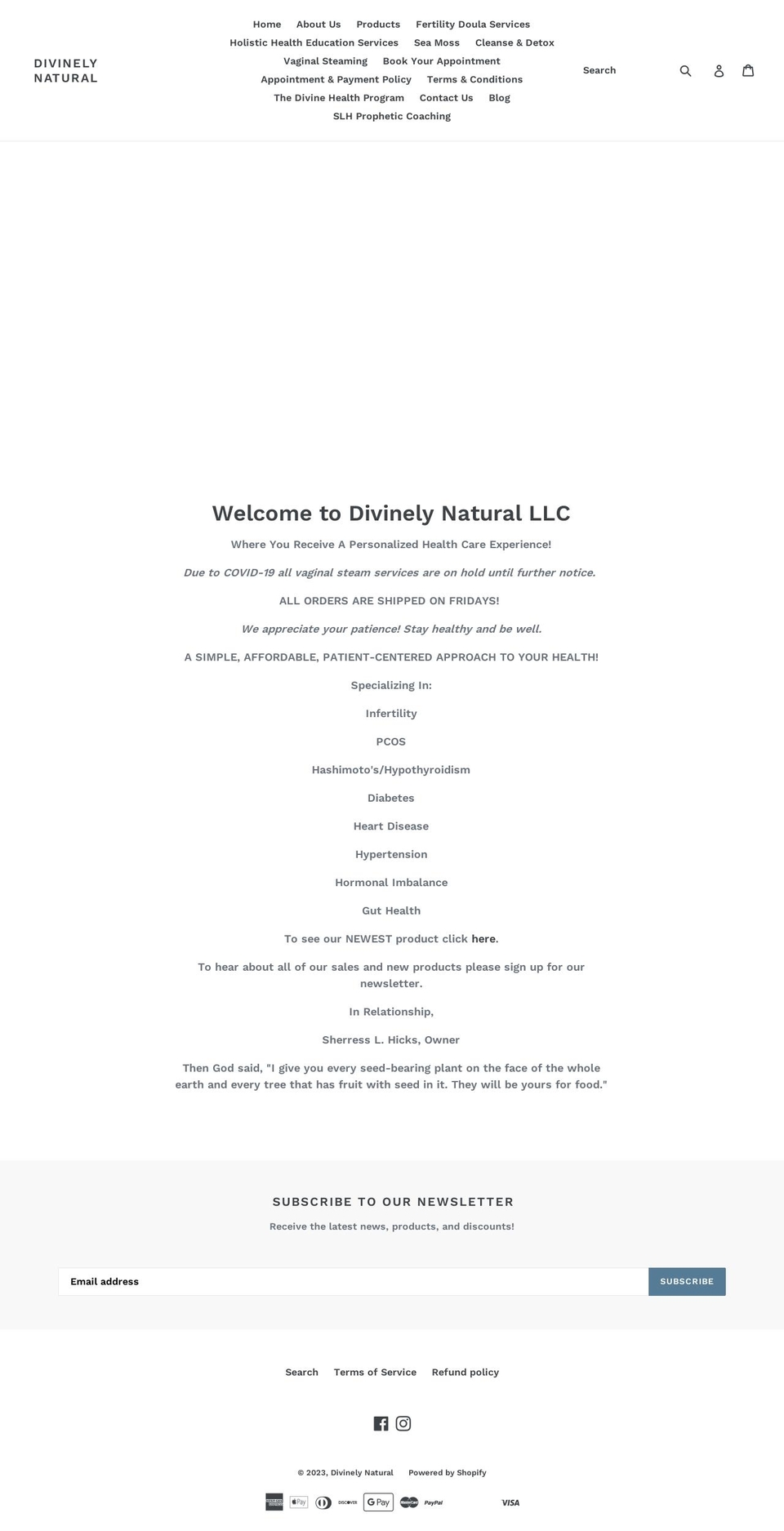 bedivinelynatural.com shopify website screenshot