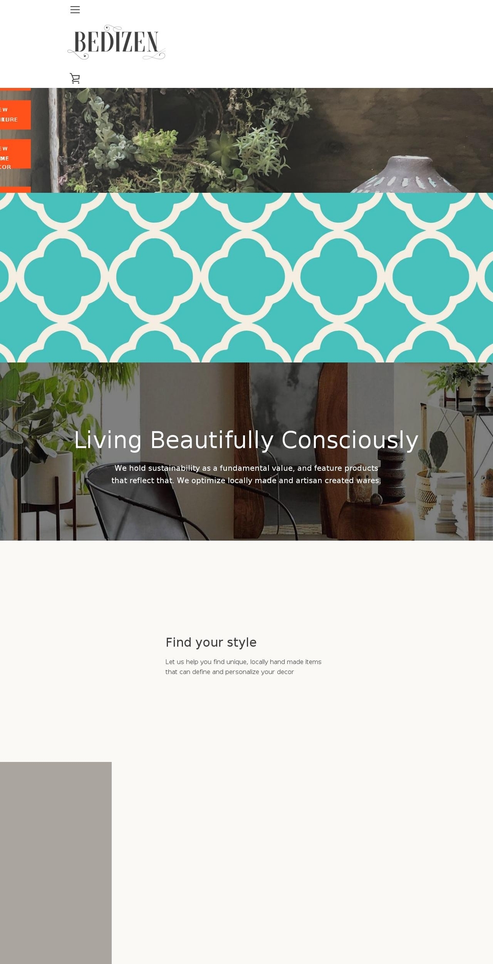 bedizenhome.com — Shopify storefront screenshot
