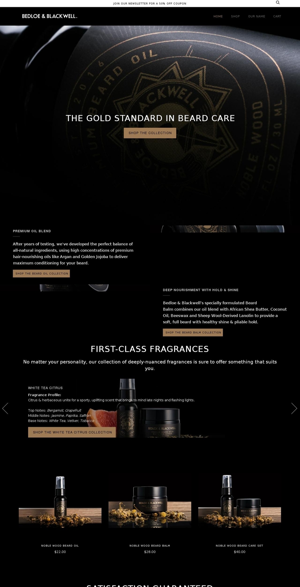 bedloeandblackwell.com — Shopify storefront screenshot