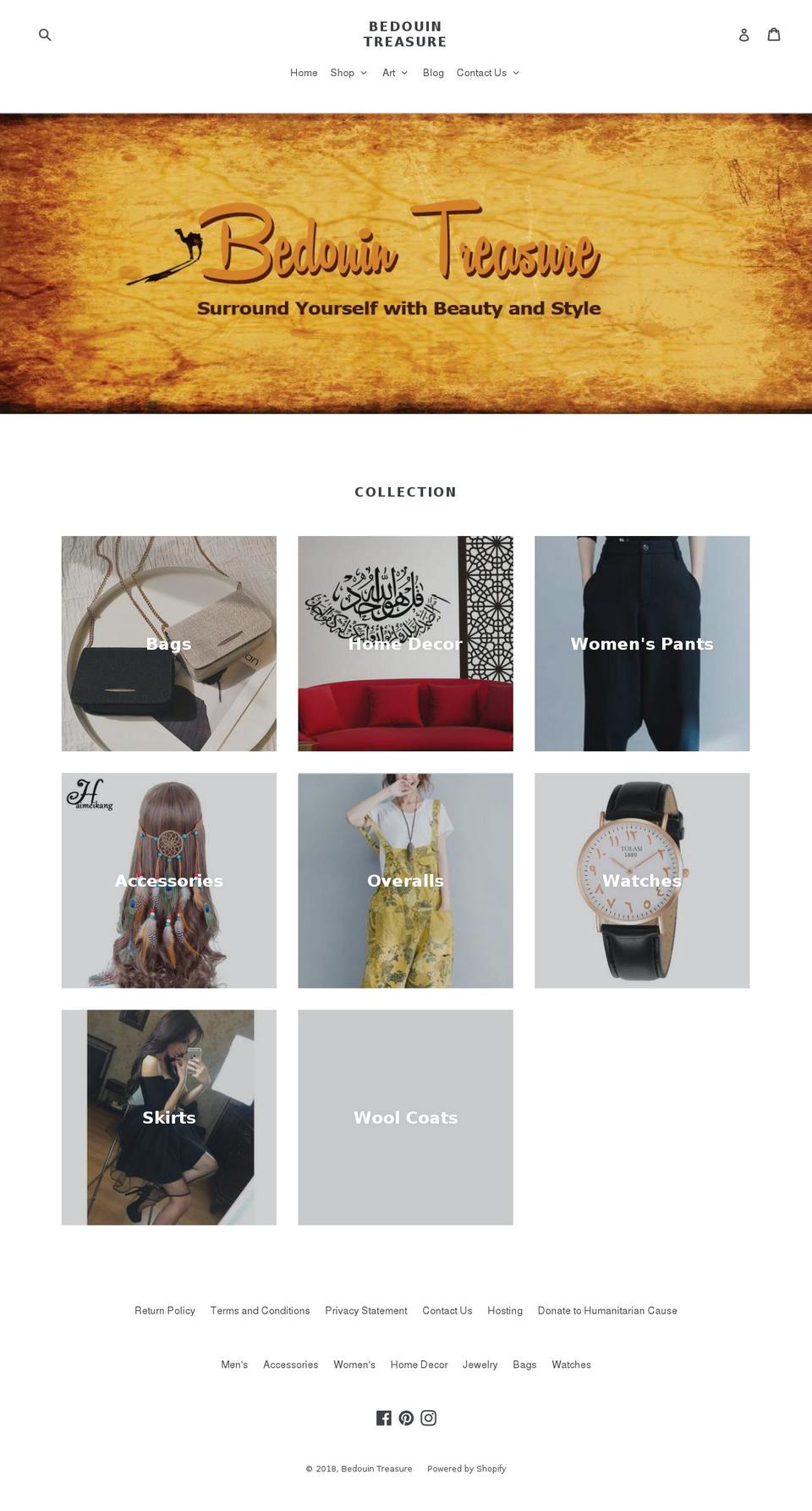 bedouintreasure.com — Shopify storefront screenshot