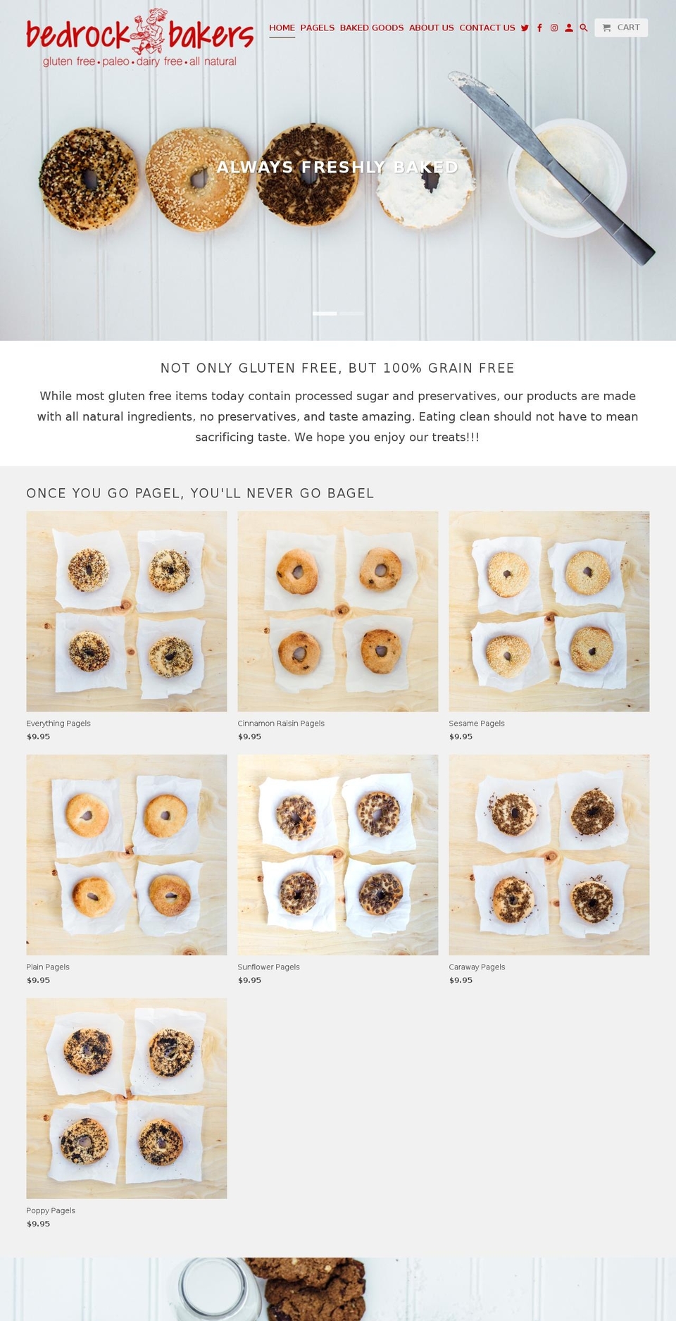 bedrockbakers.com shopify website screenshot