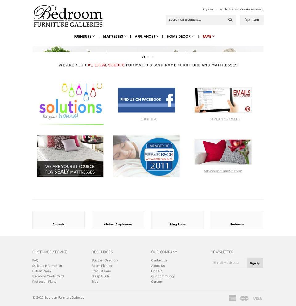 bedroomfurnituregalleries.ca shopify website screenshot
