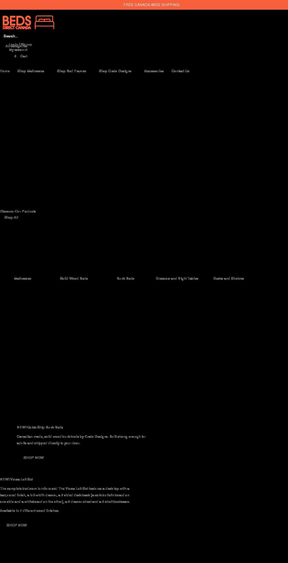 bedsdirectcanada.com shopify website screenshot