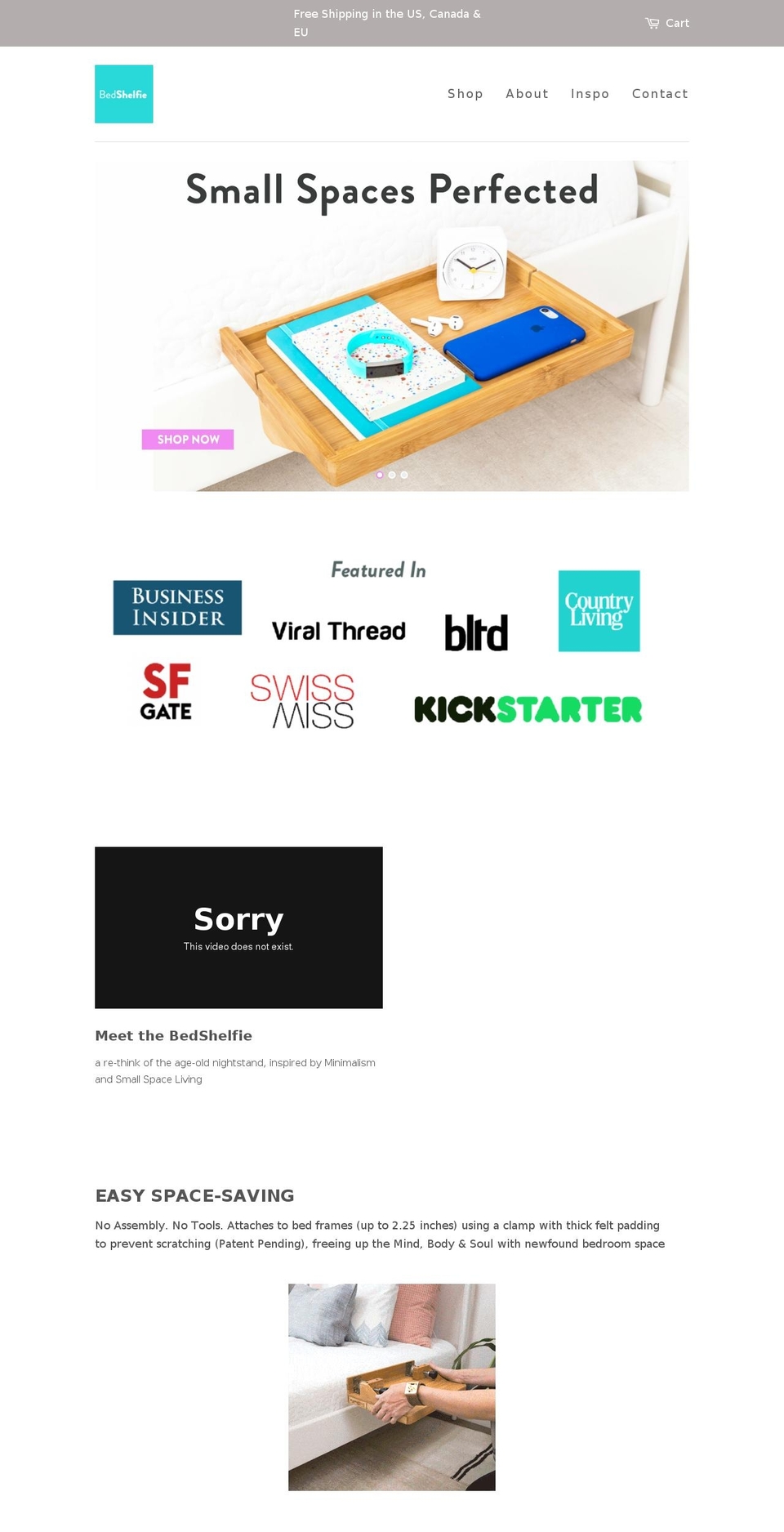 bedshelfie.com shopify website screenshot