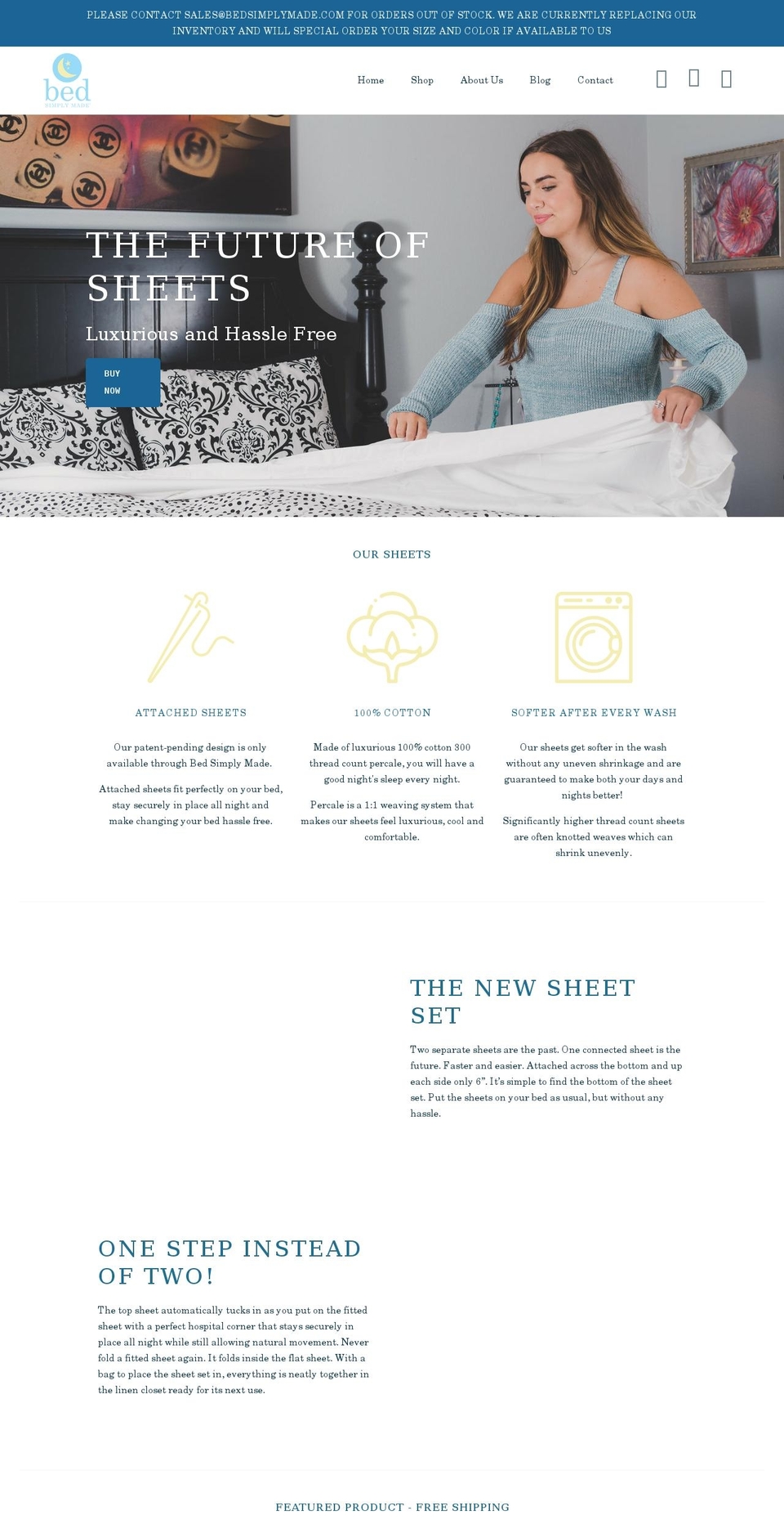 bedsimplymade.com shopify website screenshot