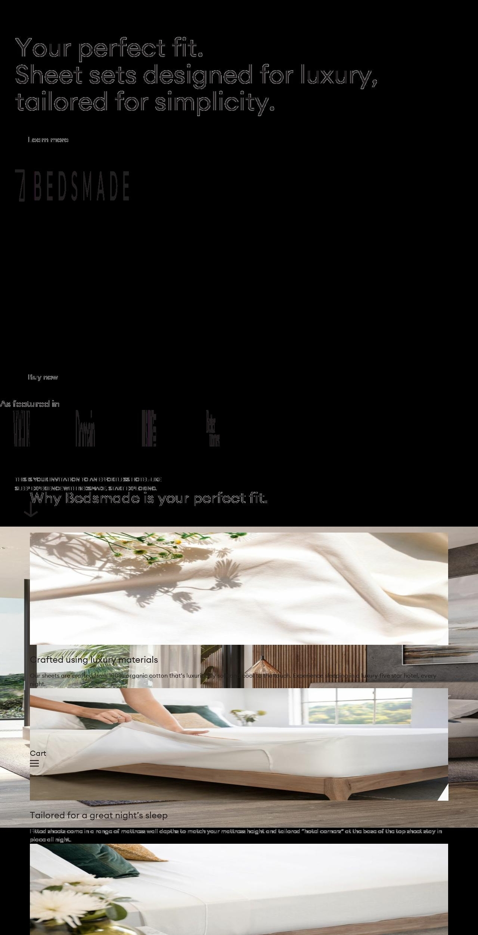 bedsmade.com.au shopify website screenshot