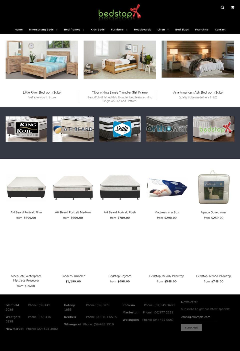 bedstop.co.nz shopify website screenshot