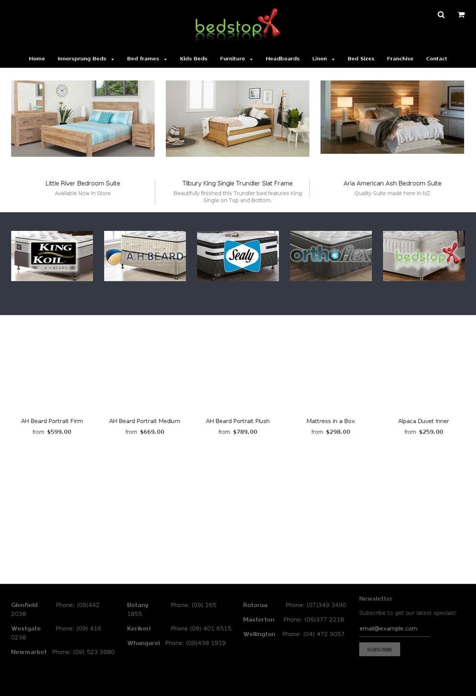 bedstop.net.nz shopify website screenshot