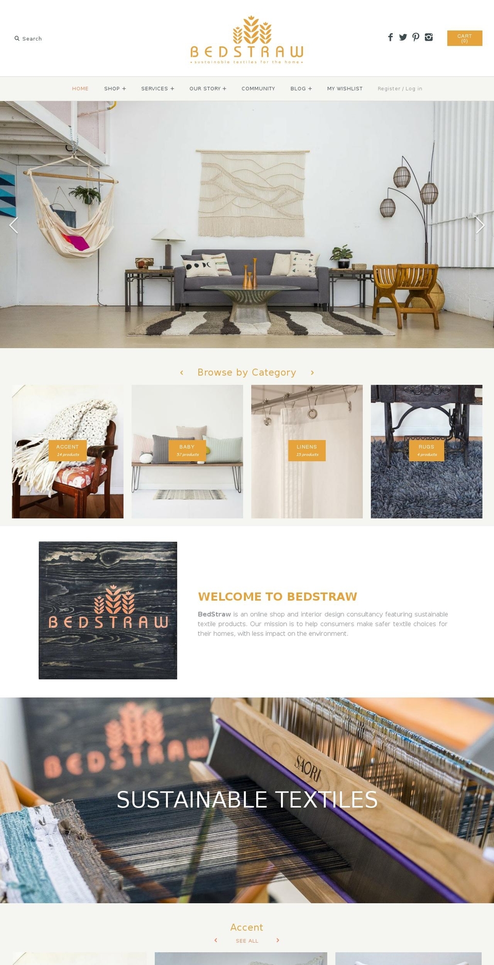 bedstrawstudio.com — Shopify storefront screenshot