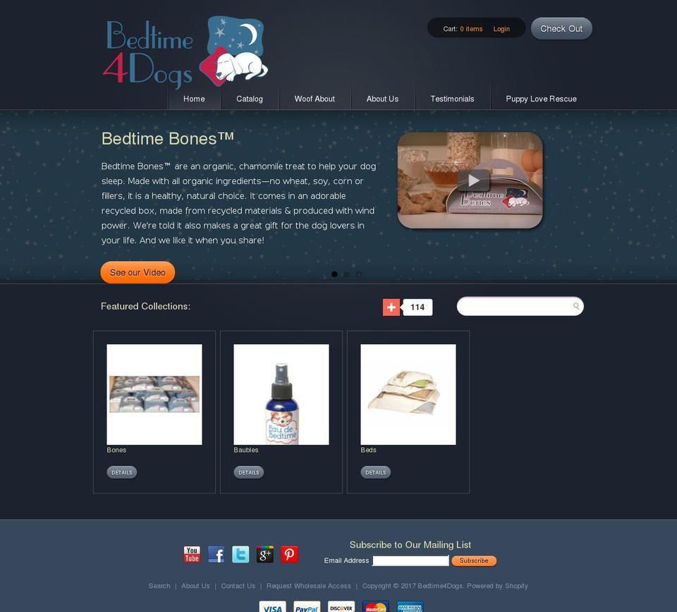 bedtimebones.org shopify website screenshot