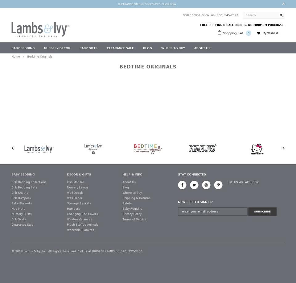 bedtimeoriginals.com — Shopify storefront screenshot