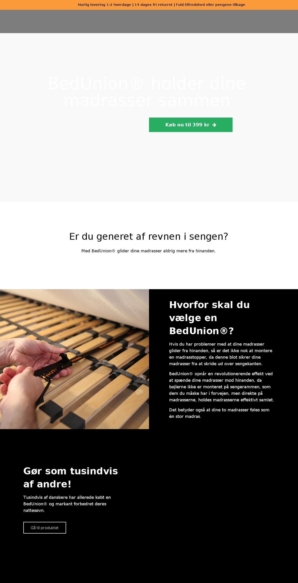bedunion.dk shopify website screenshot