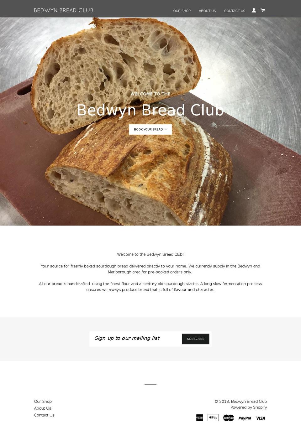 bedwynbreadclub.com — Shopify storefront screenshot