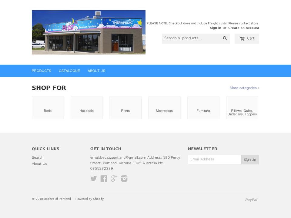 bedzzportland.com — Shopify storefront screenshot