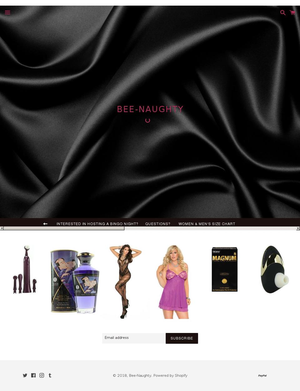 bee-naughty.com — Shopify storefront screenshot