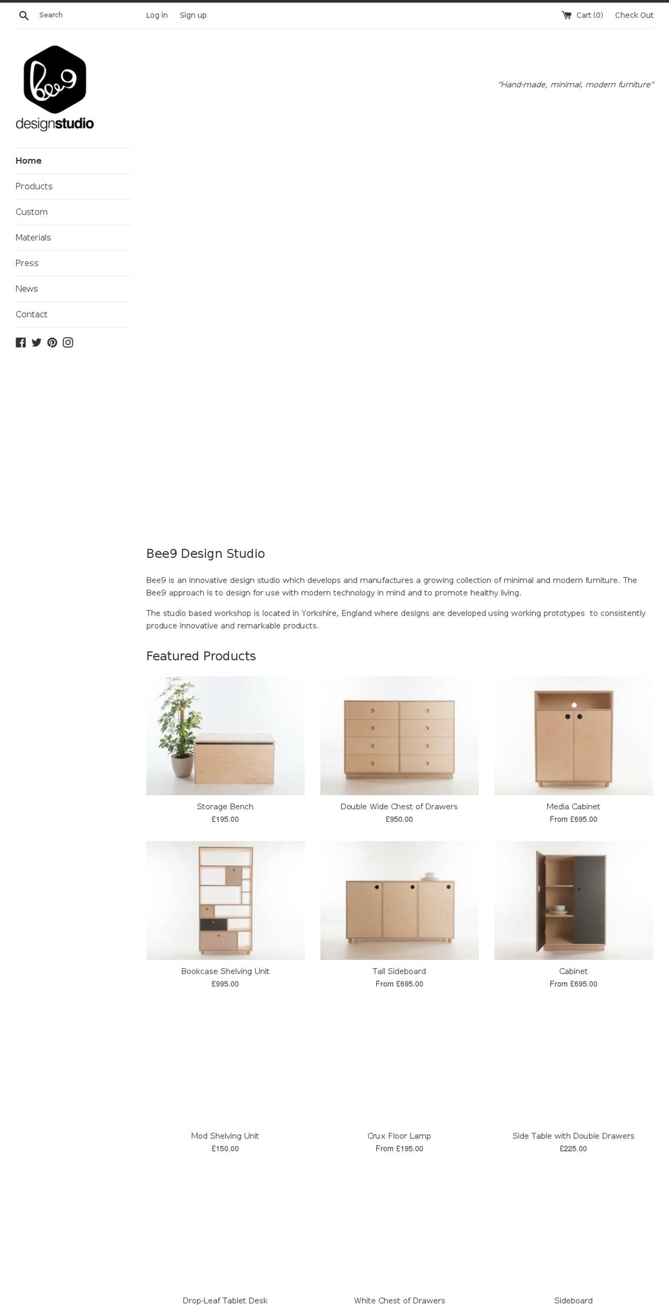 bee9.co.uk shopify website screenshot