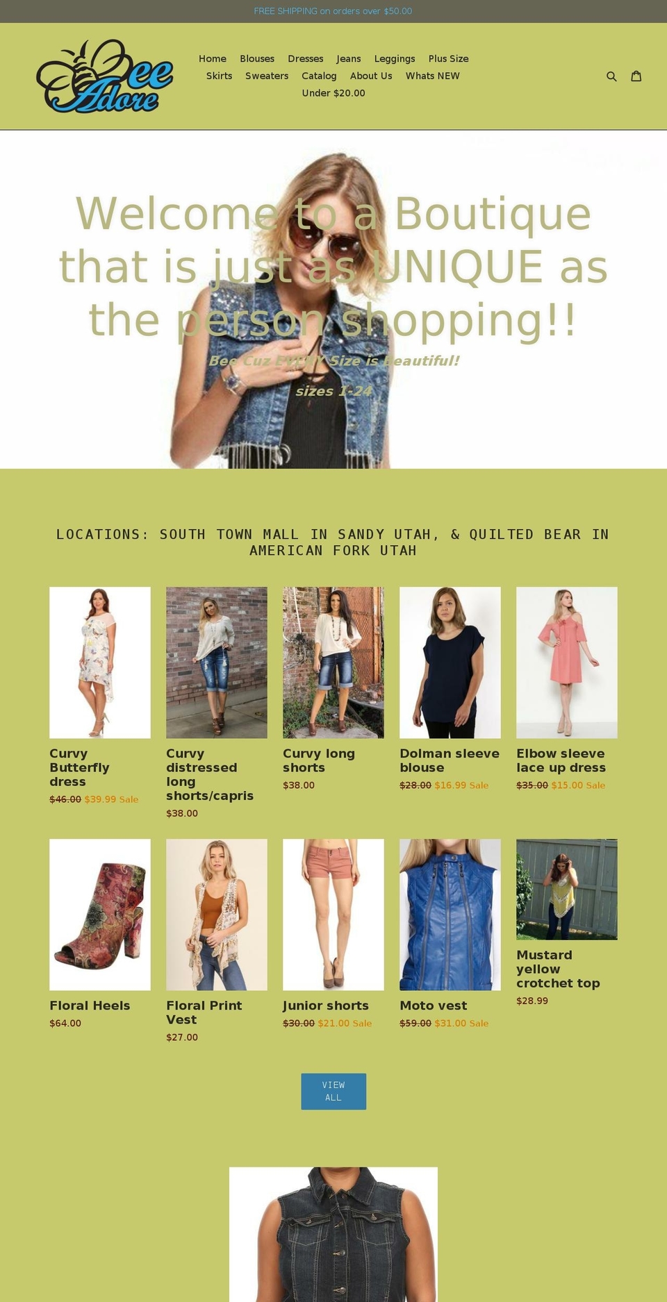 beeadore.com shopify website screenshot