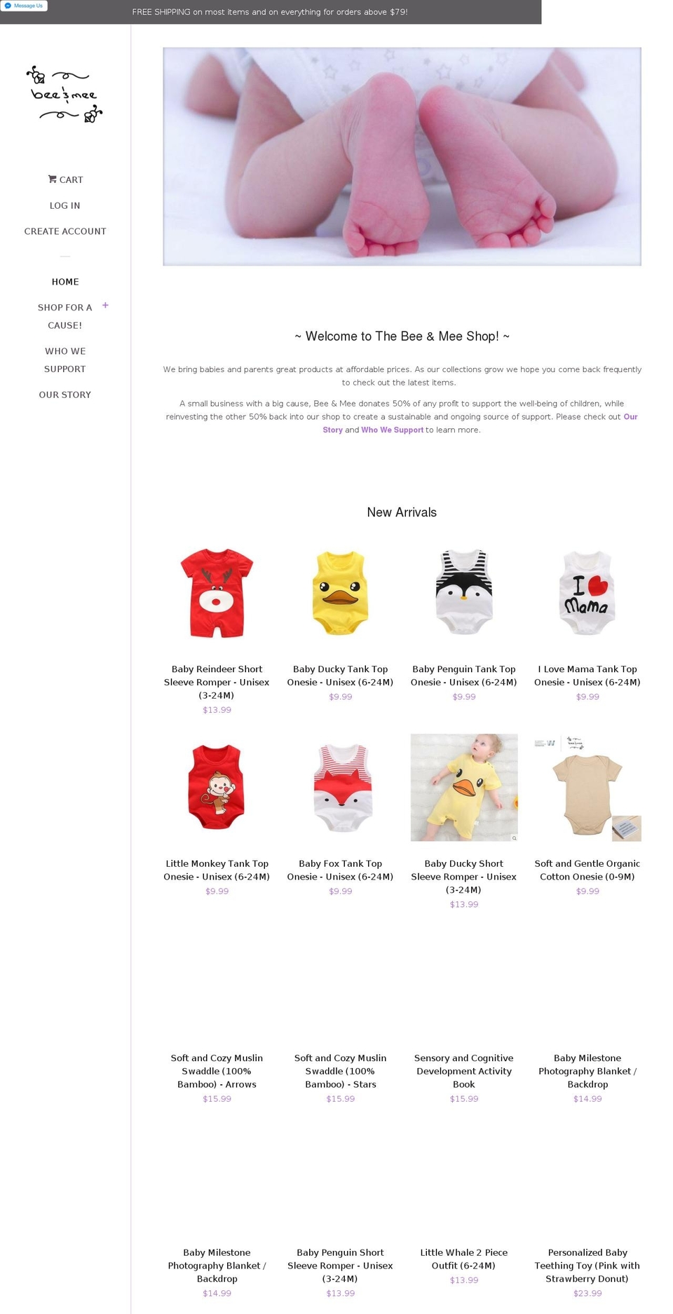 beeandmee.com — Shopify storefront screenshot