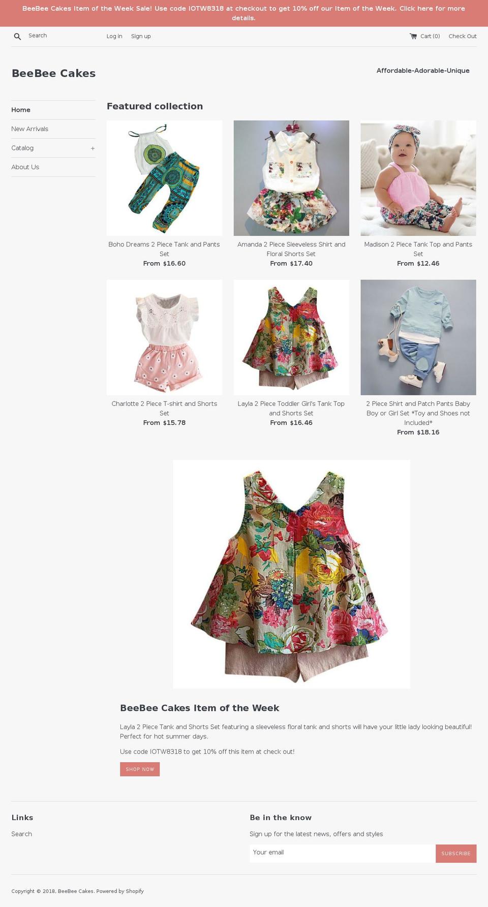 beebeecakes.com shopify website screenshot