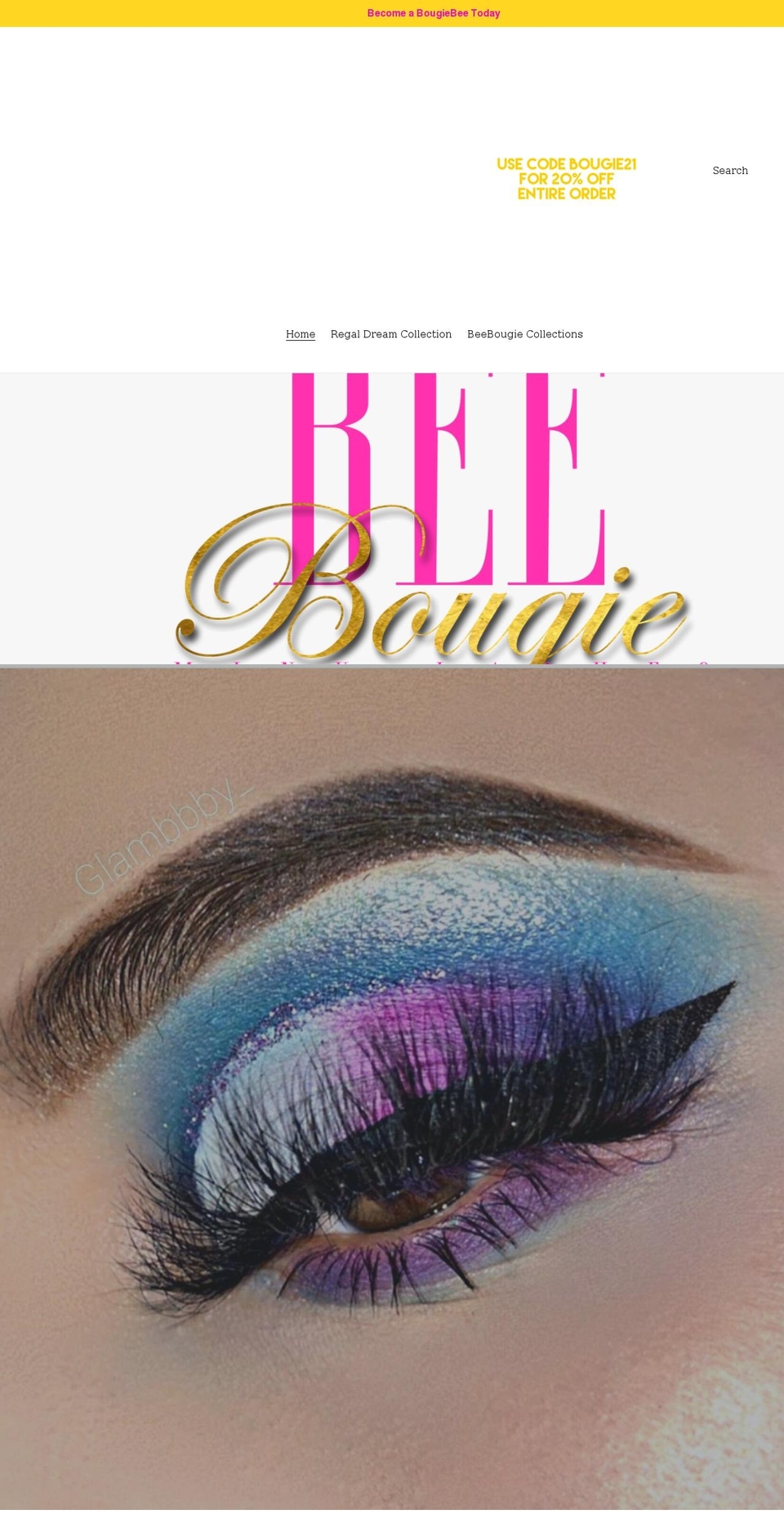 beebougieminks.com shopify website screenshot