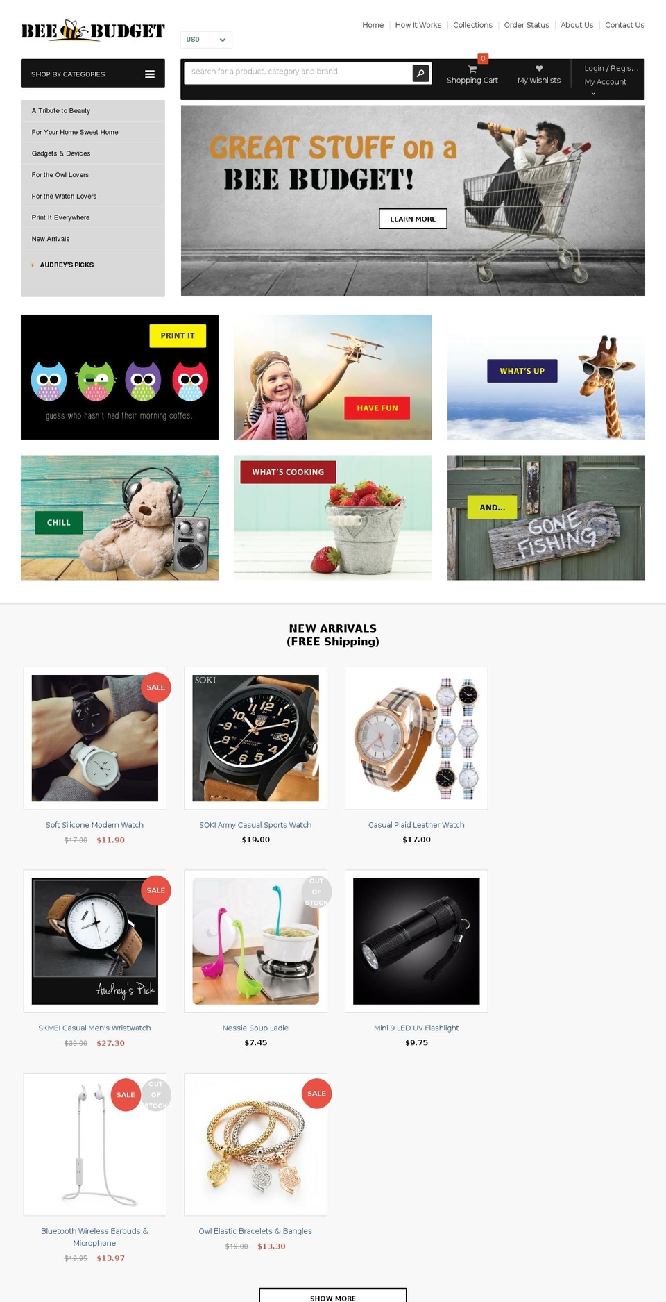 beebudget.com shopify website screenshot