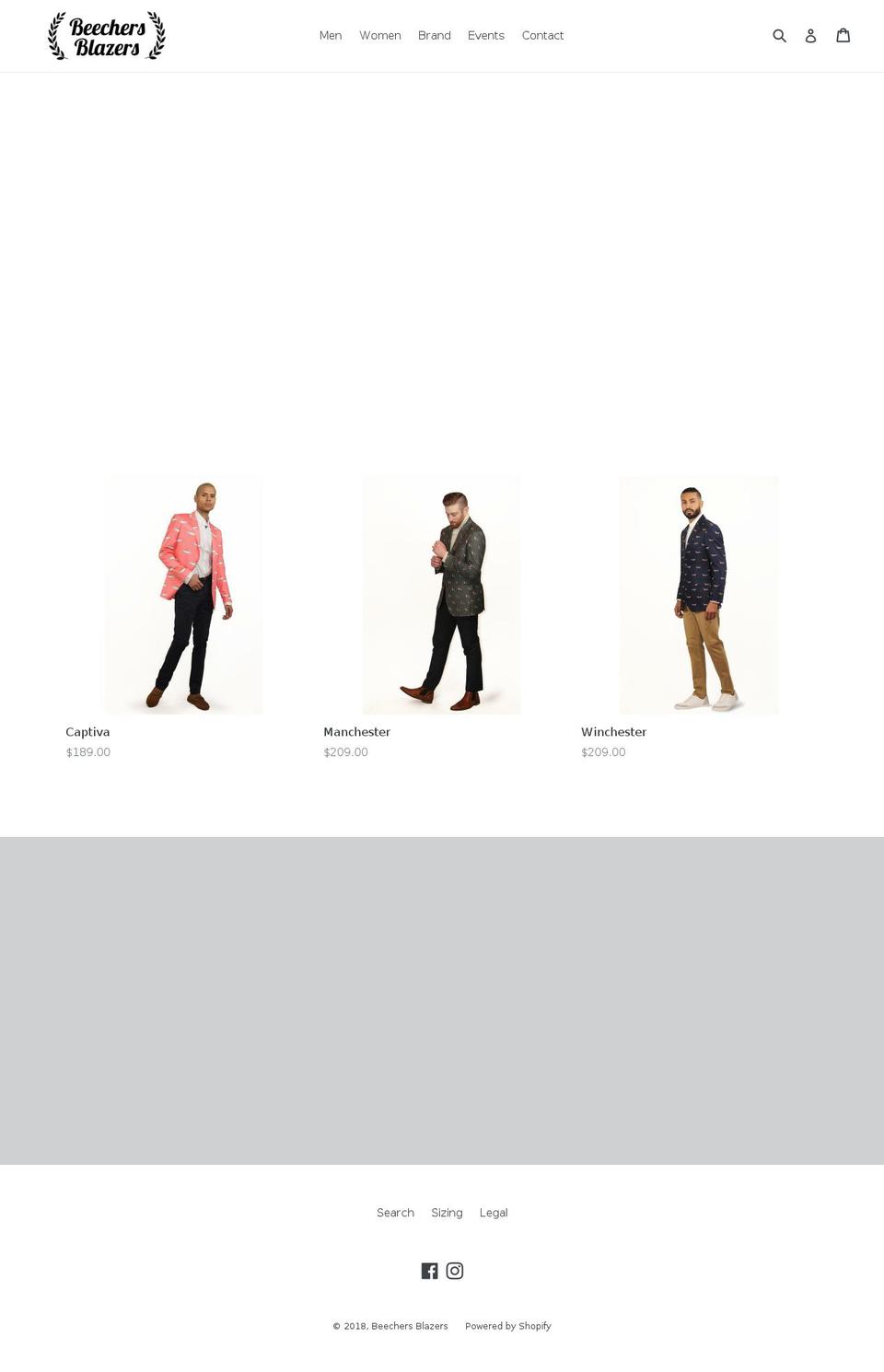 beechersblazers.com — Shopify storefront screenshot