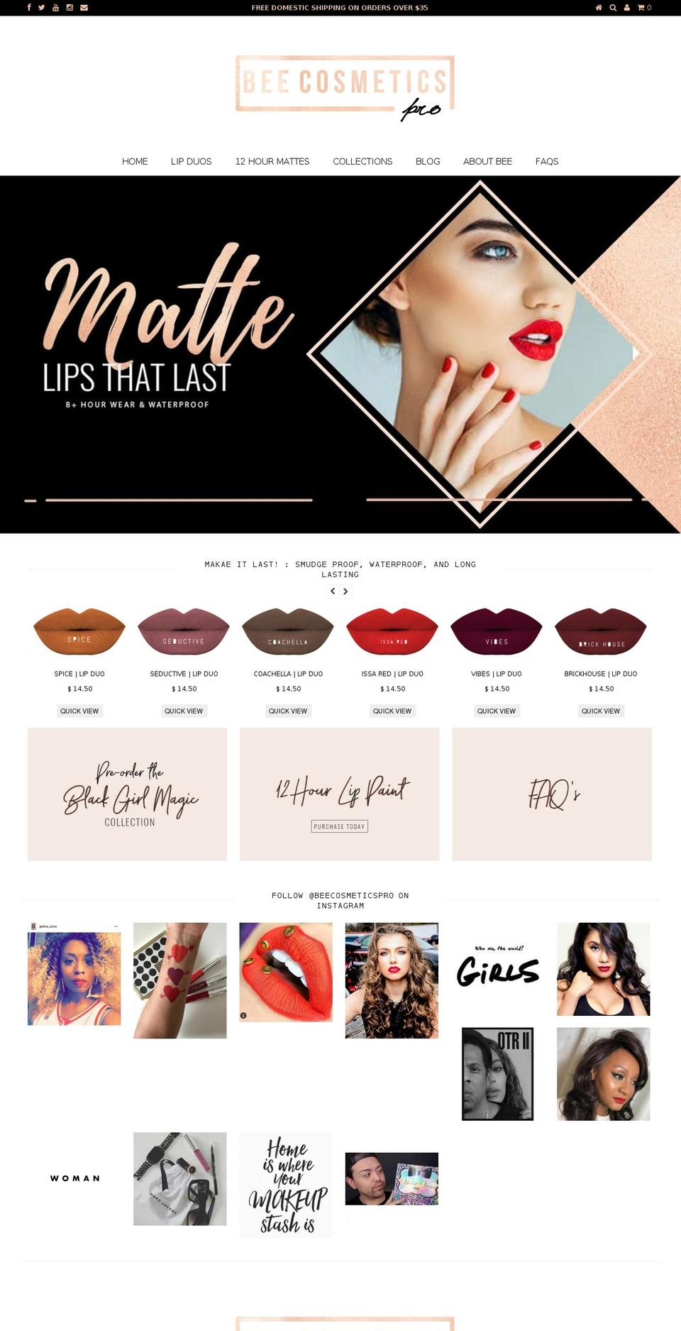 beecosmeticspro.com — Shopify storefront screenshot