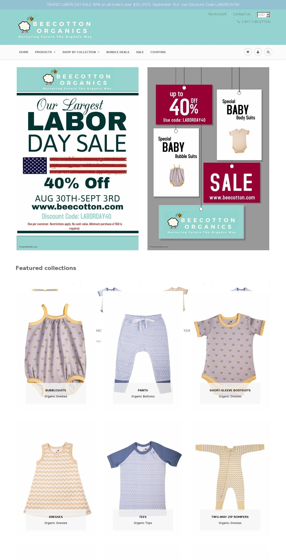 beecotton.com shopify website screenshot