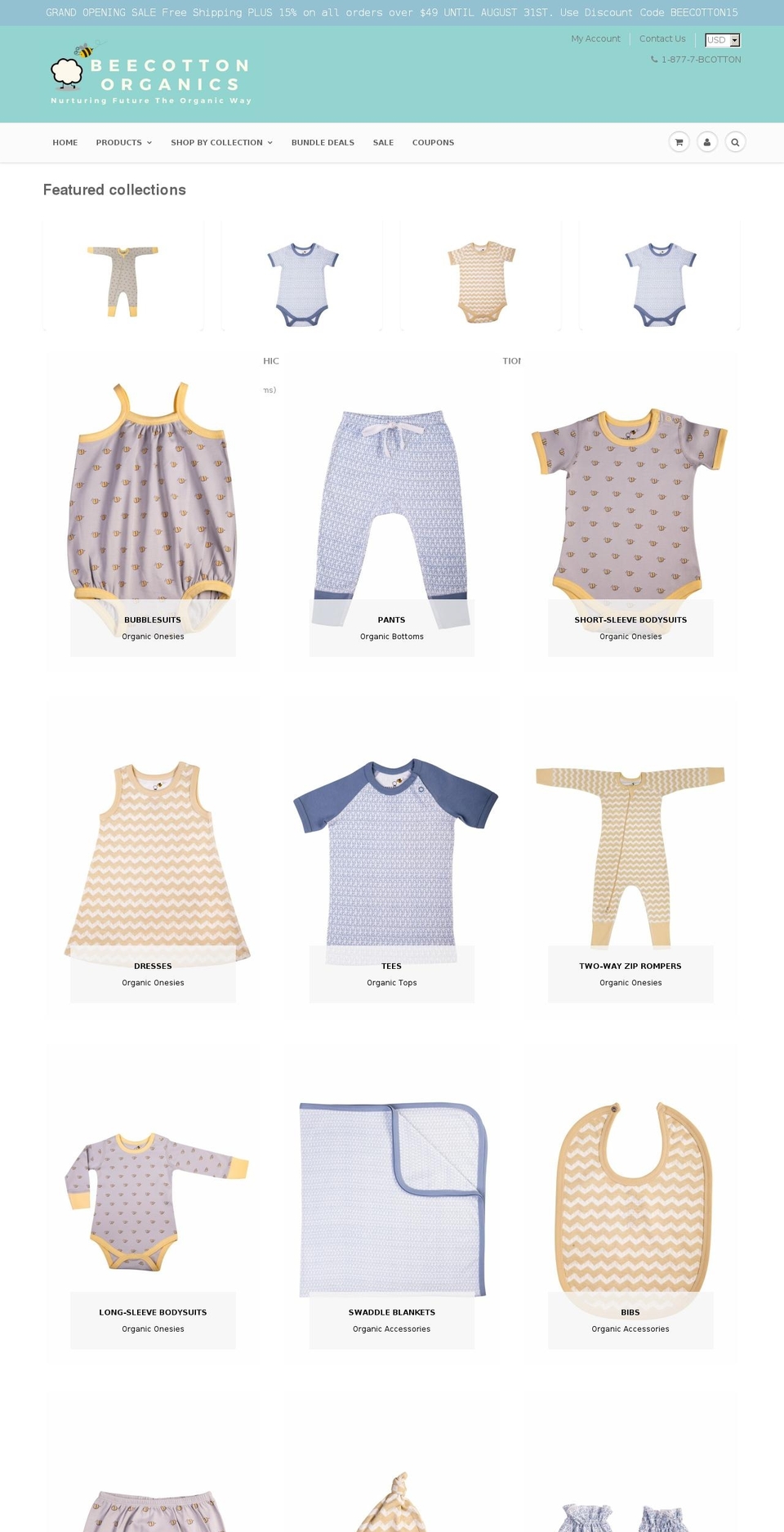 beecottonorganic.com — Shopify storefront screenshot
