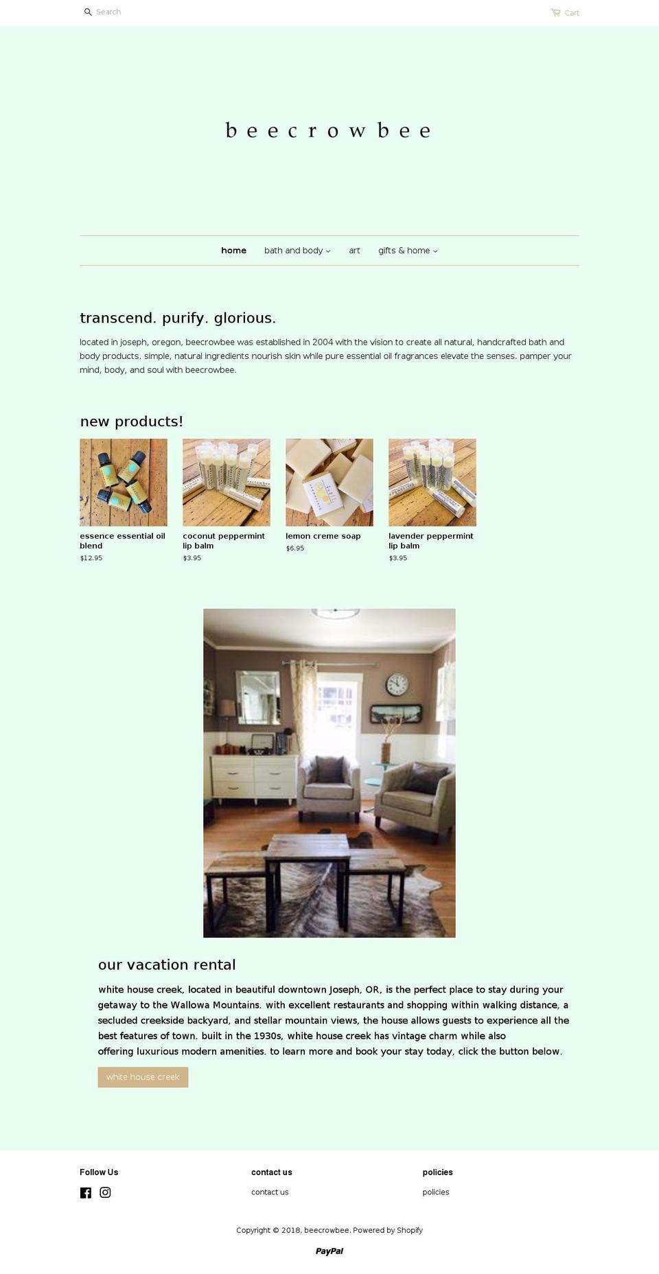 beecrowbee.com — Shopify storefront screenshot