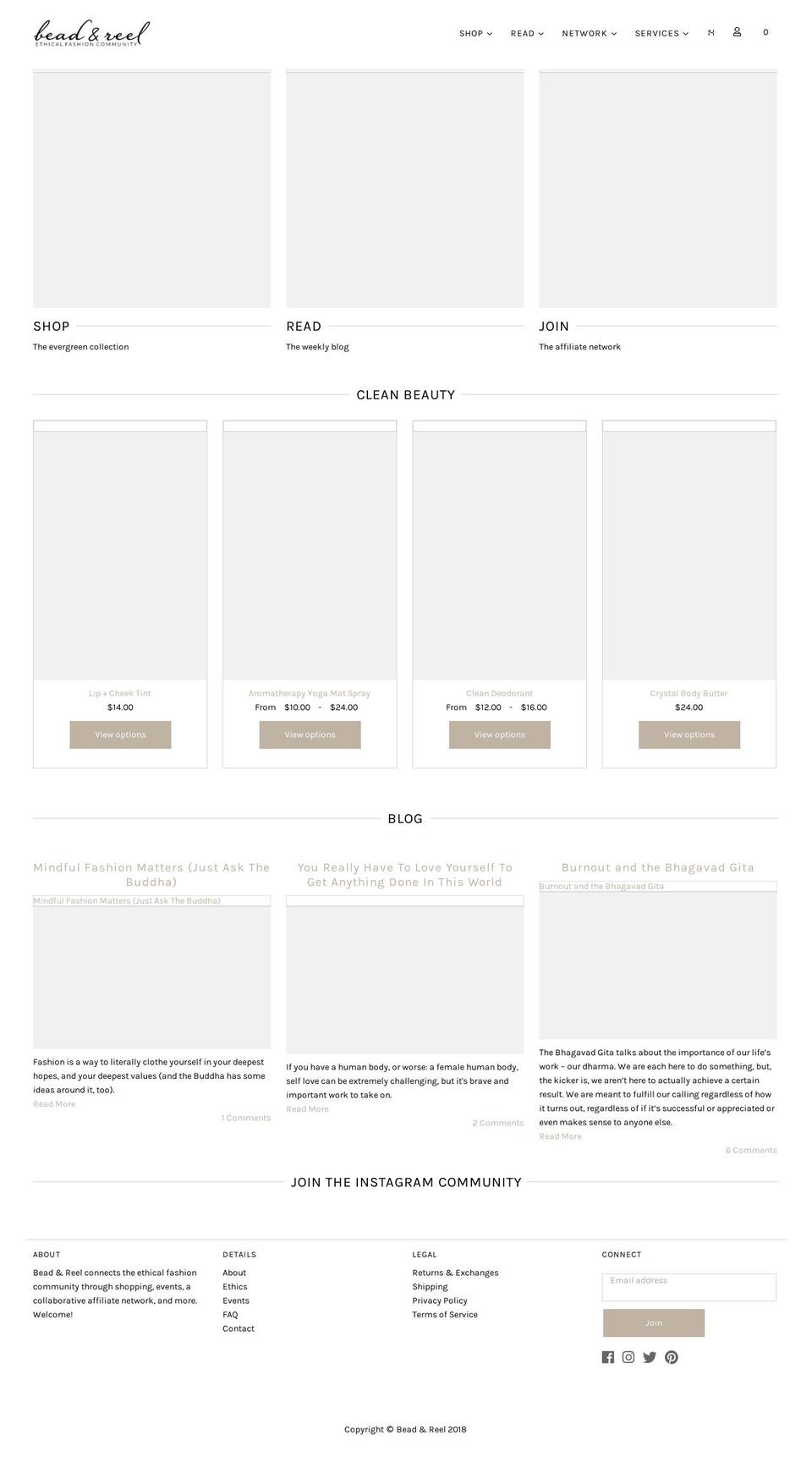beedandreel.com — Shopify storefront screenshot
