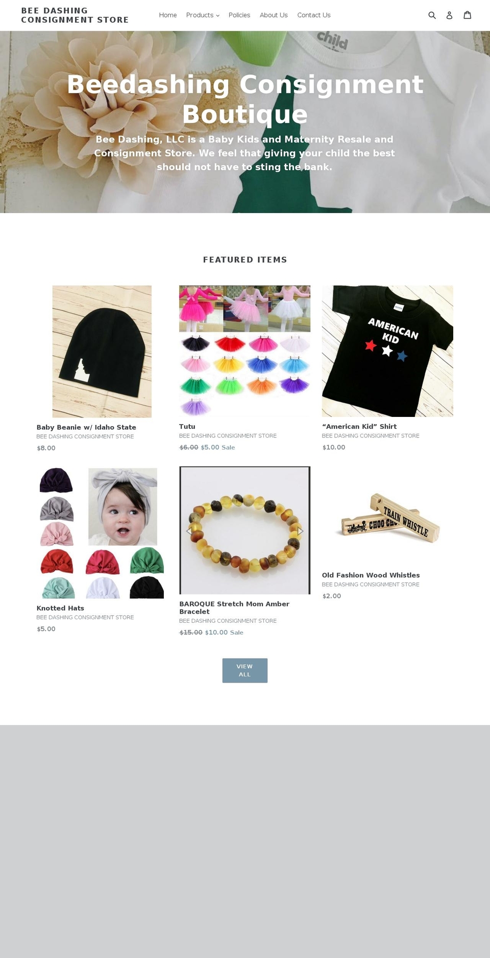 beedashing.com — Shopify storefront screenshot