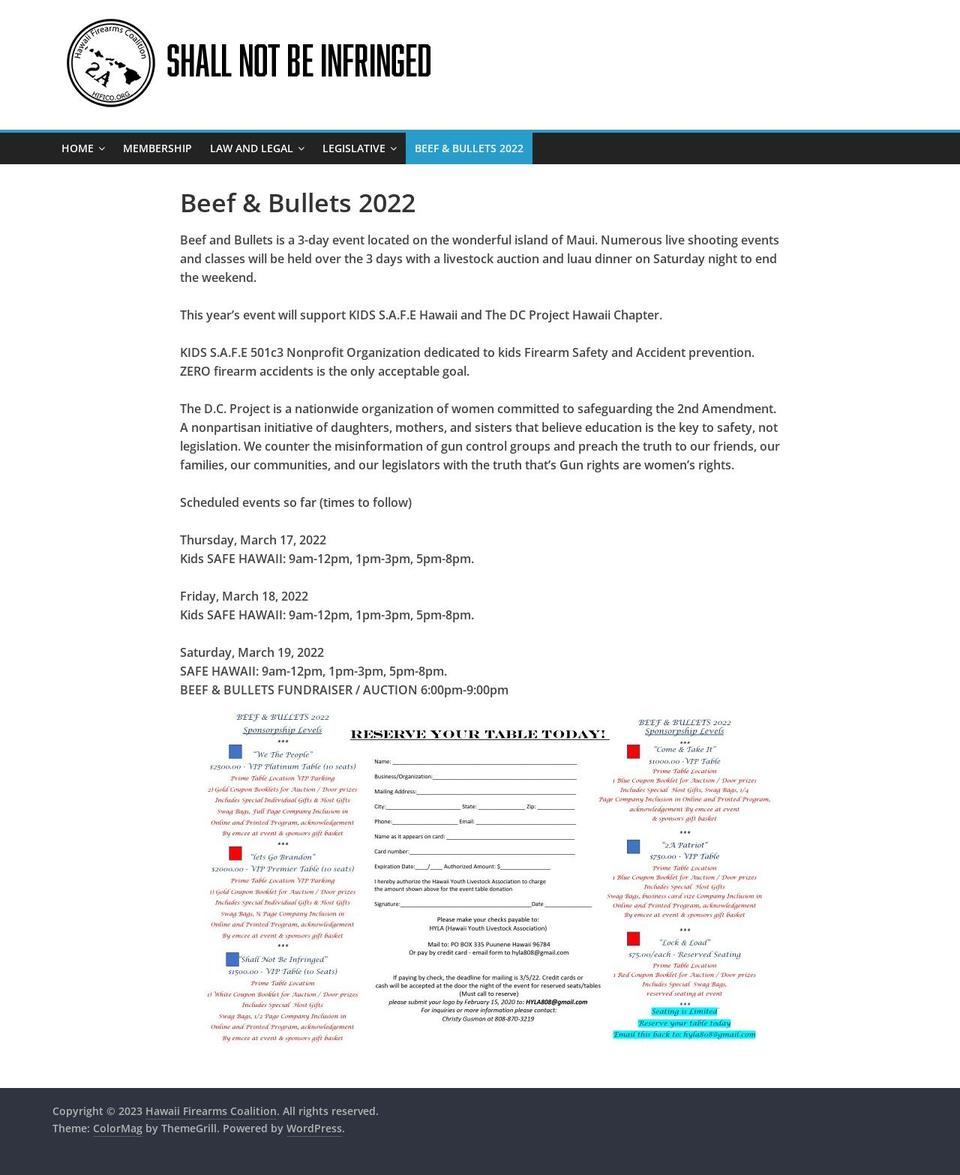 beefandbullets.com — Shopify storefront screenshot