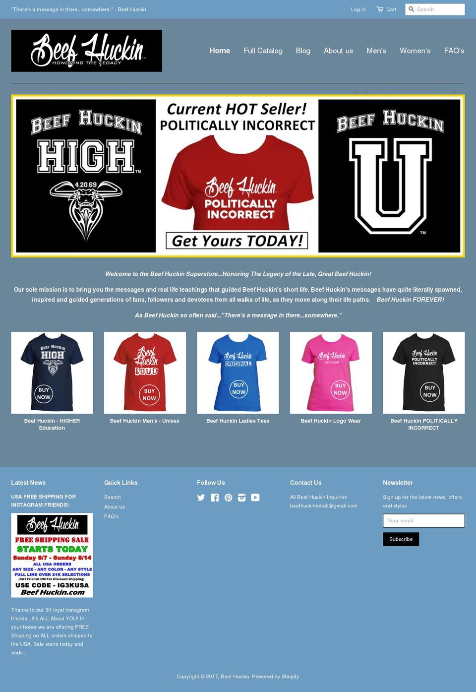 beefhuckin.com shopify website screenshot
