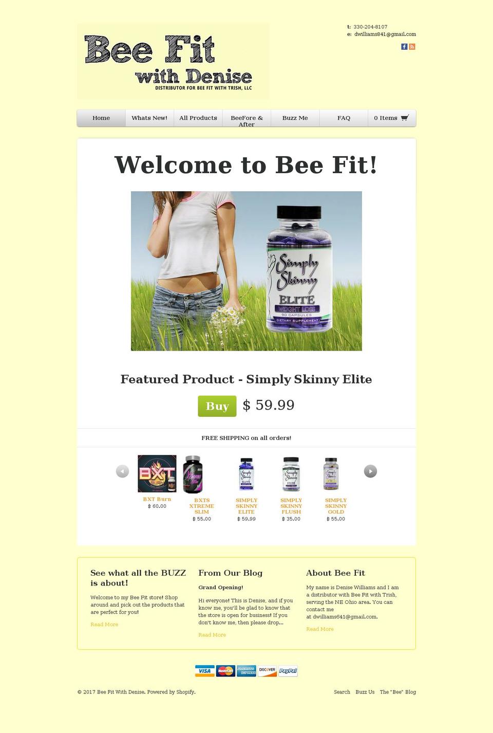 beefitwithdenise.com shopify website screenshot