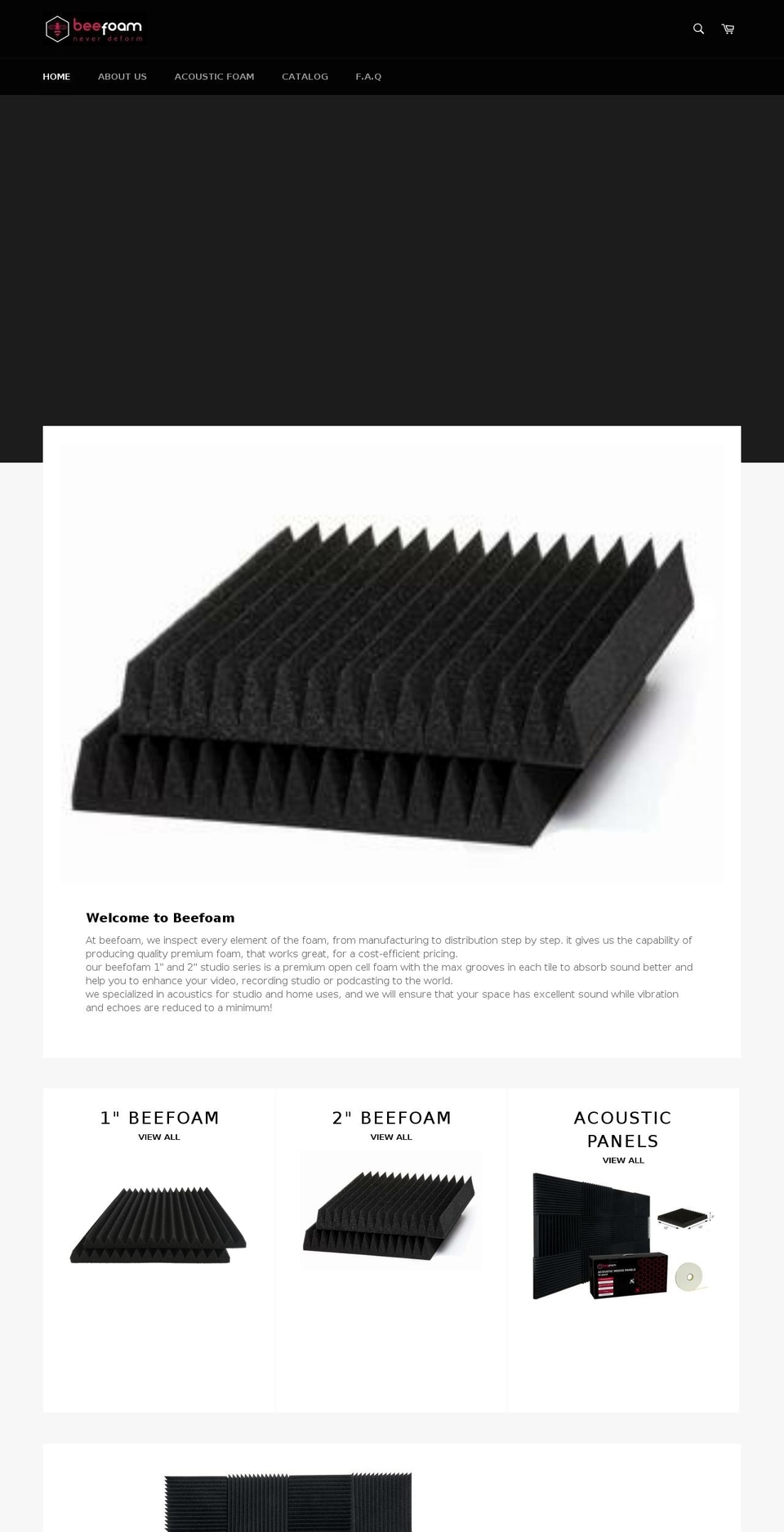 beefoam.com shopify website screenshot