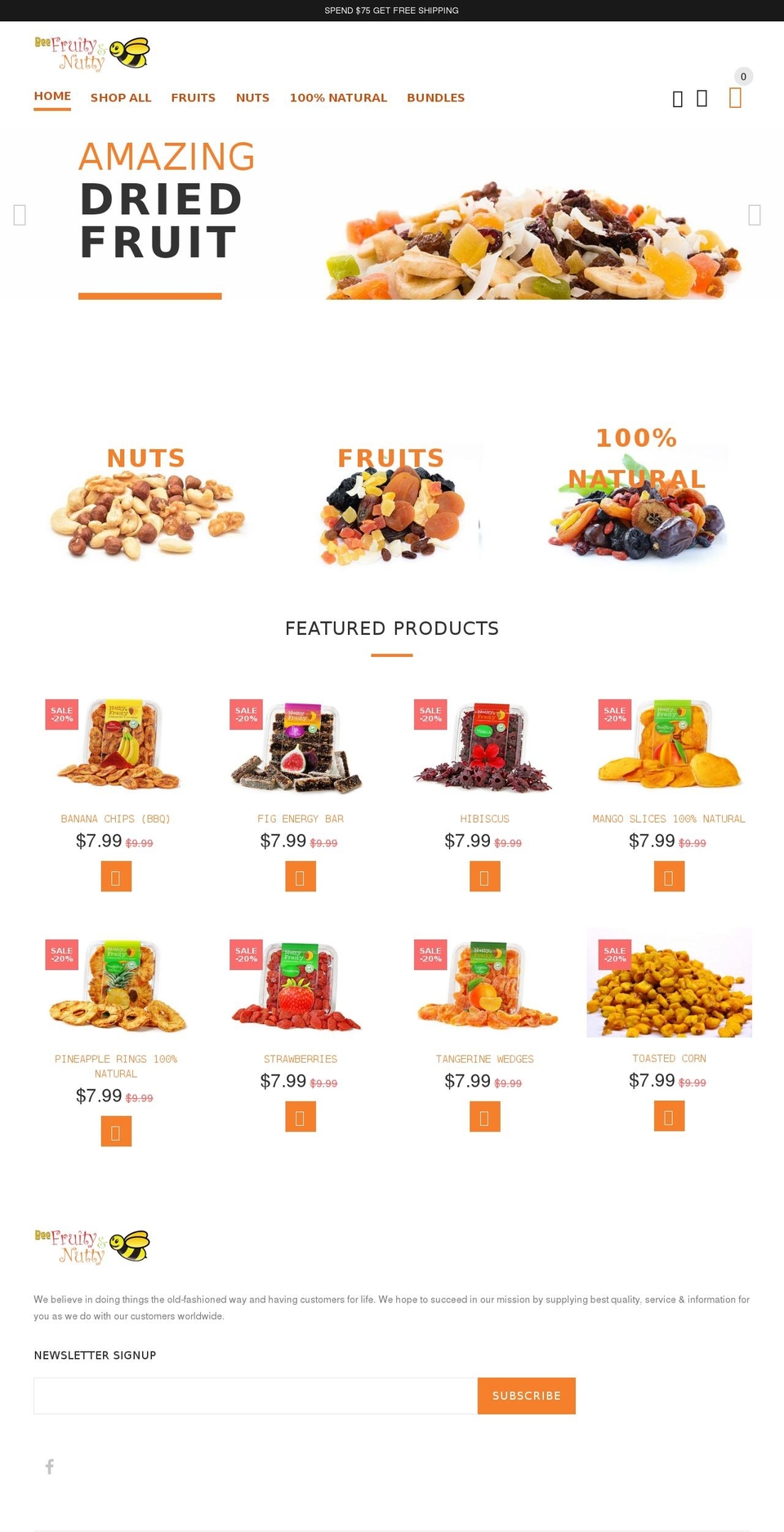 beefruityandnutty.com shopify website screenshot