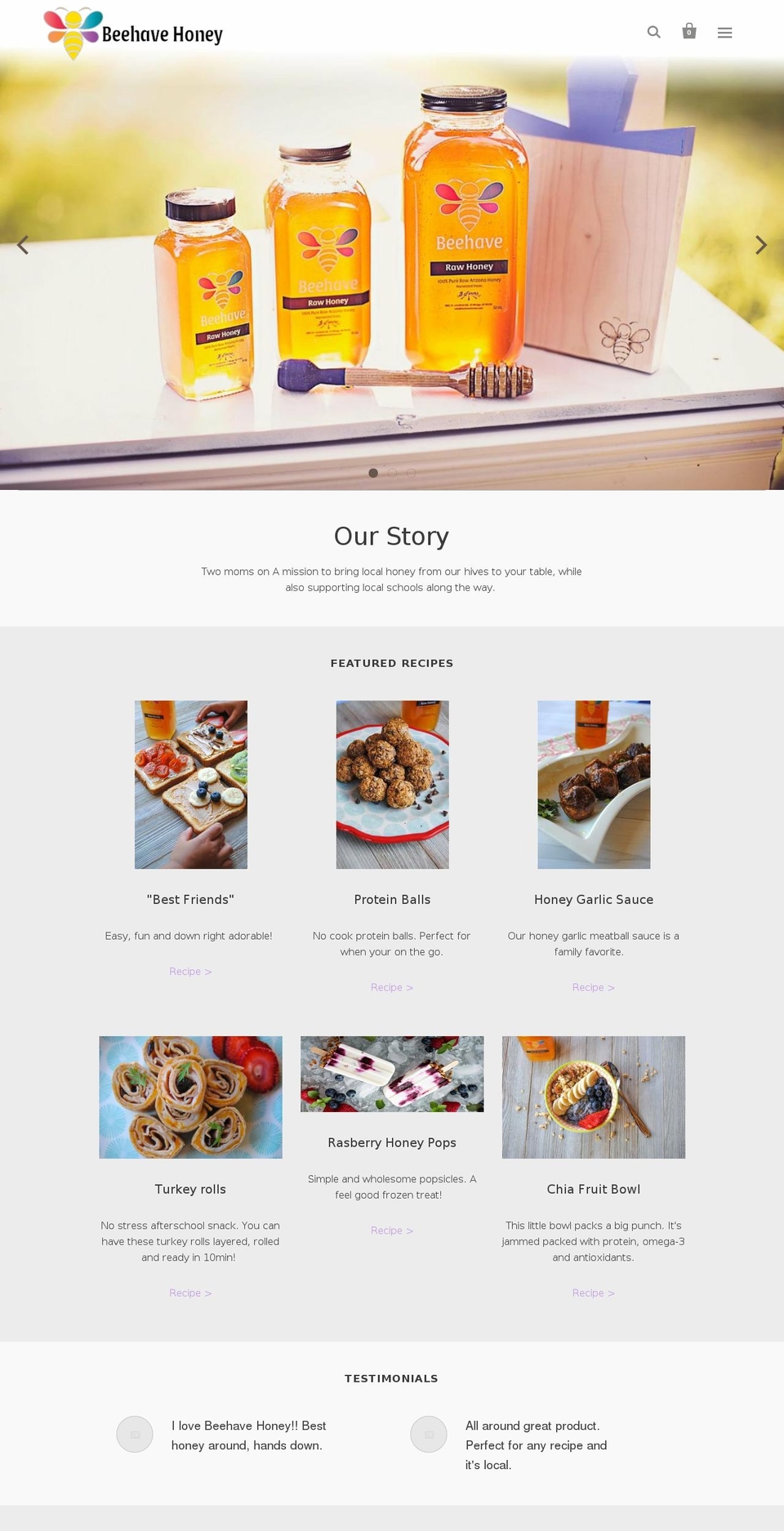 beehavehoney.com — Shopify storefront screenshot