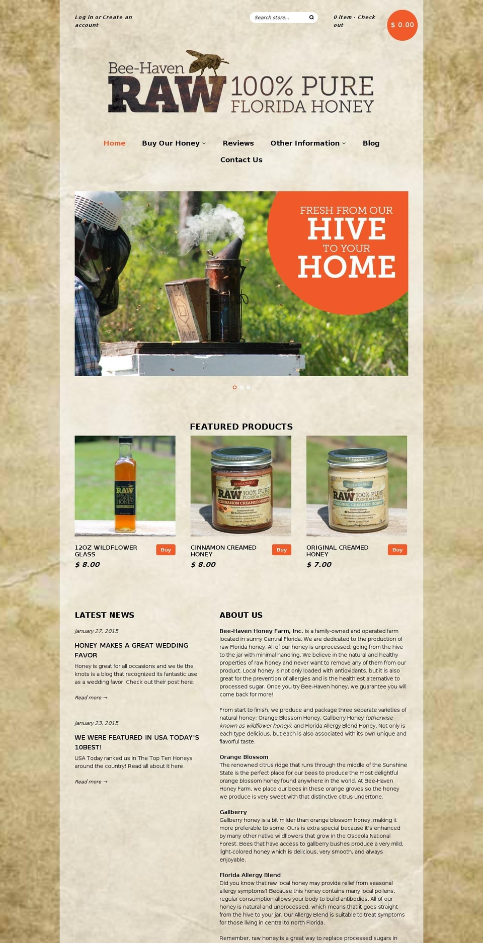 beehavenfl.com shopify website screenshot