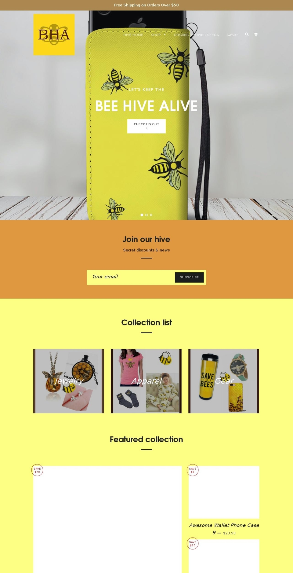 beehivealive.com — Shopify storefront screenshot