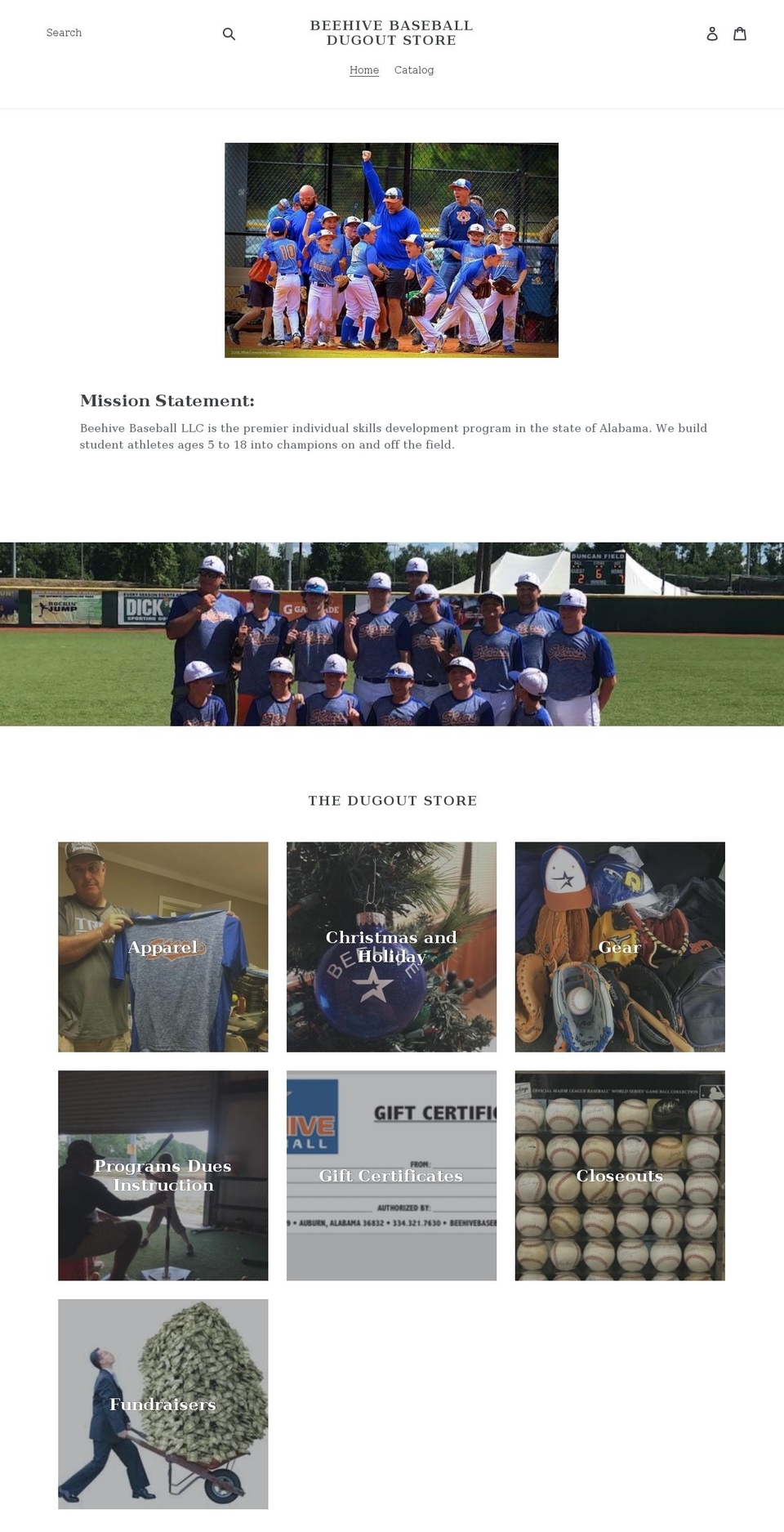 beehivebaseball.com shopify website screenshot