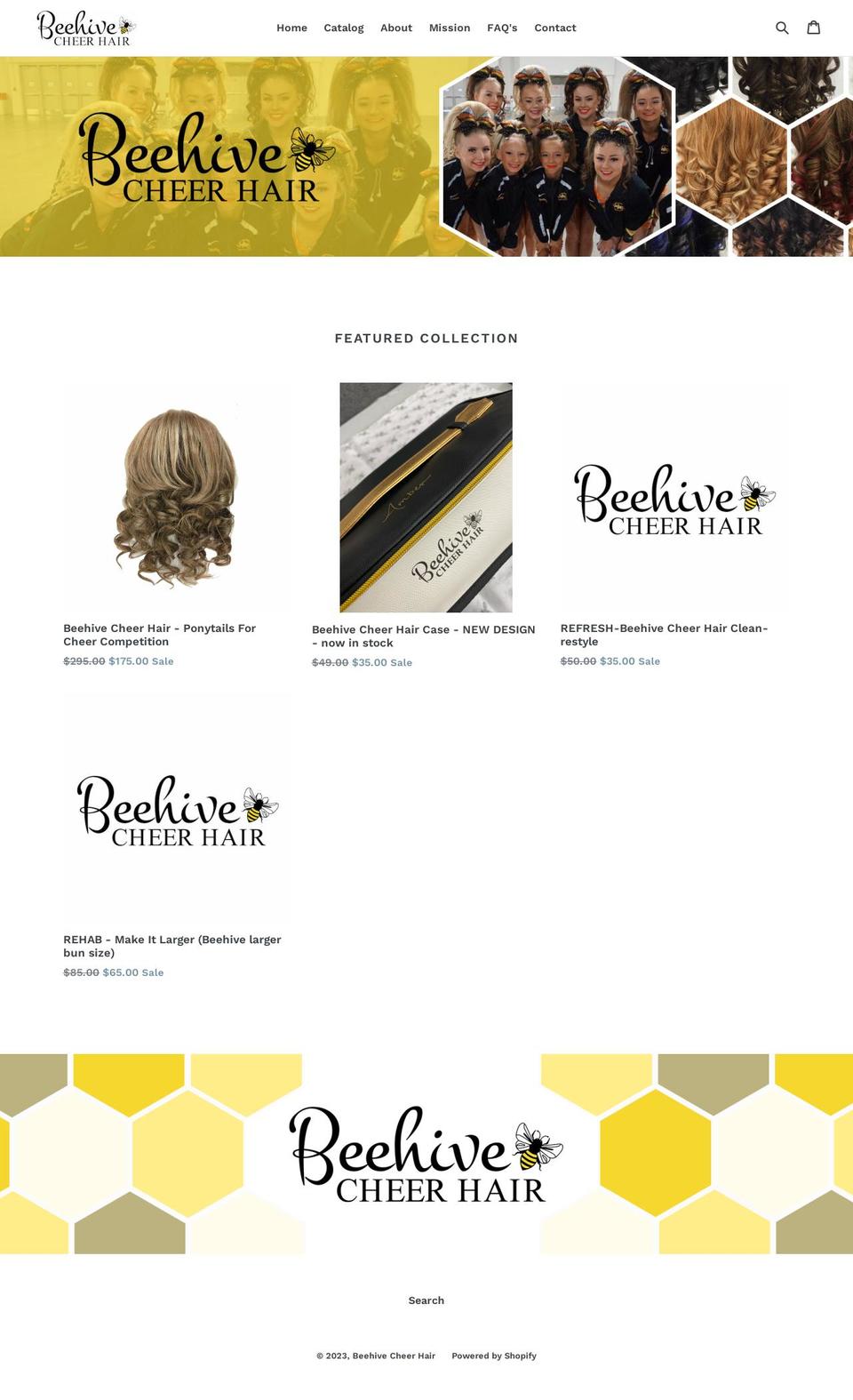beehivecheerhair.com — Shopify storefront screenshot