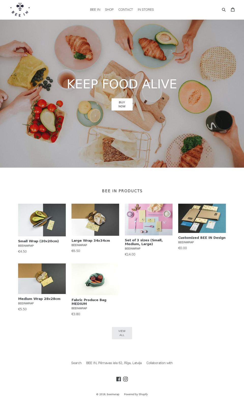 beeinwrap.com shopify website screenshot