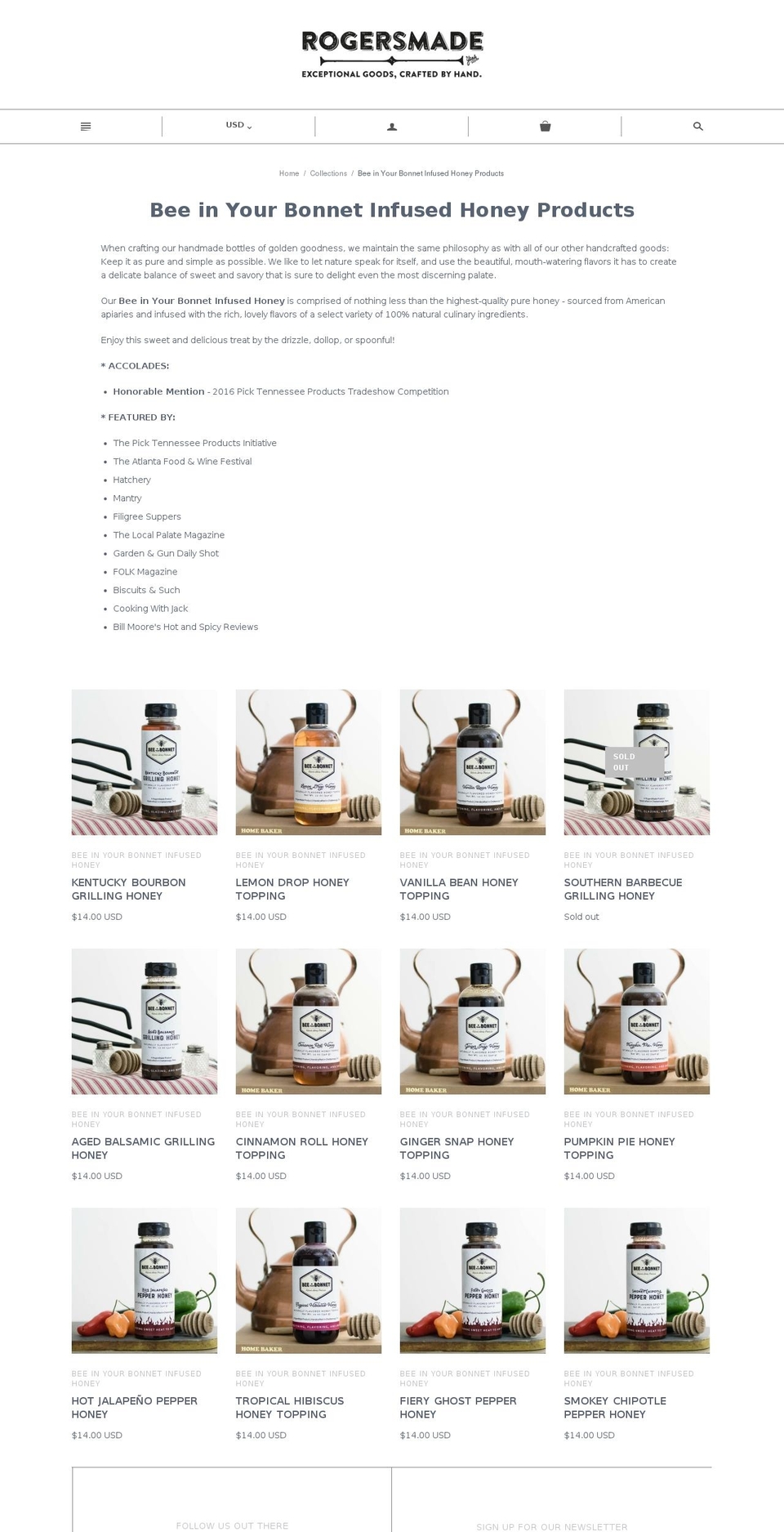 beeinyourbonnet.com shopify website screenshot
