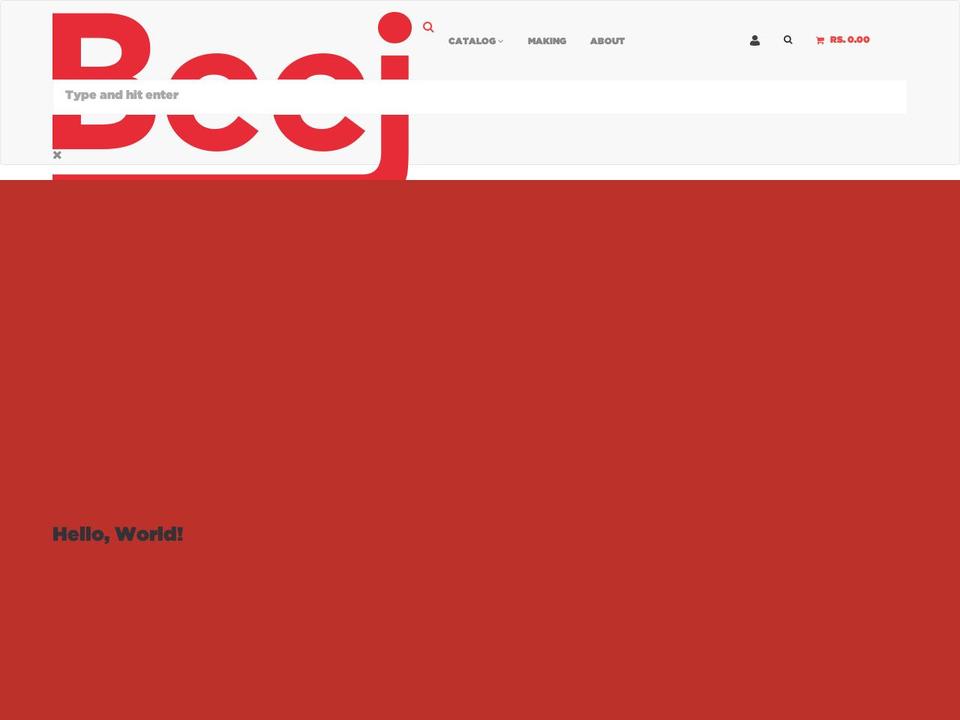 beejstore.com shopify website screenshot