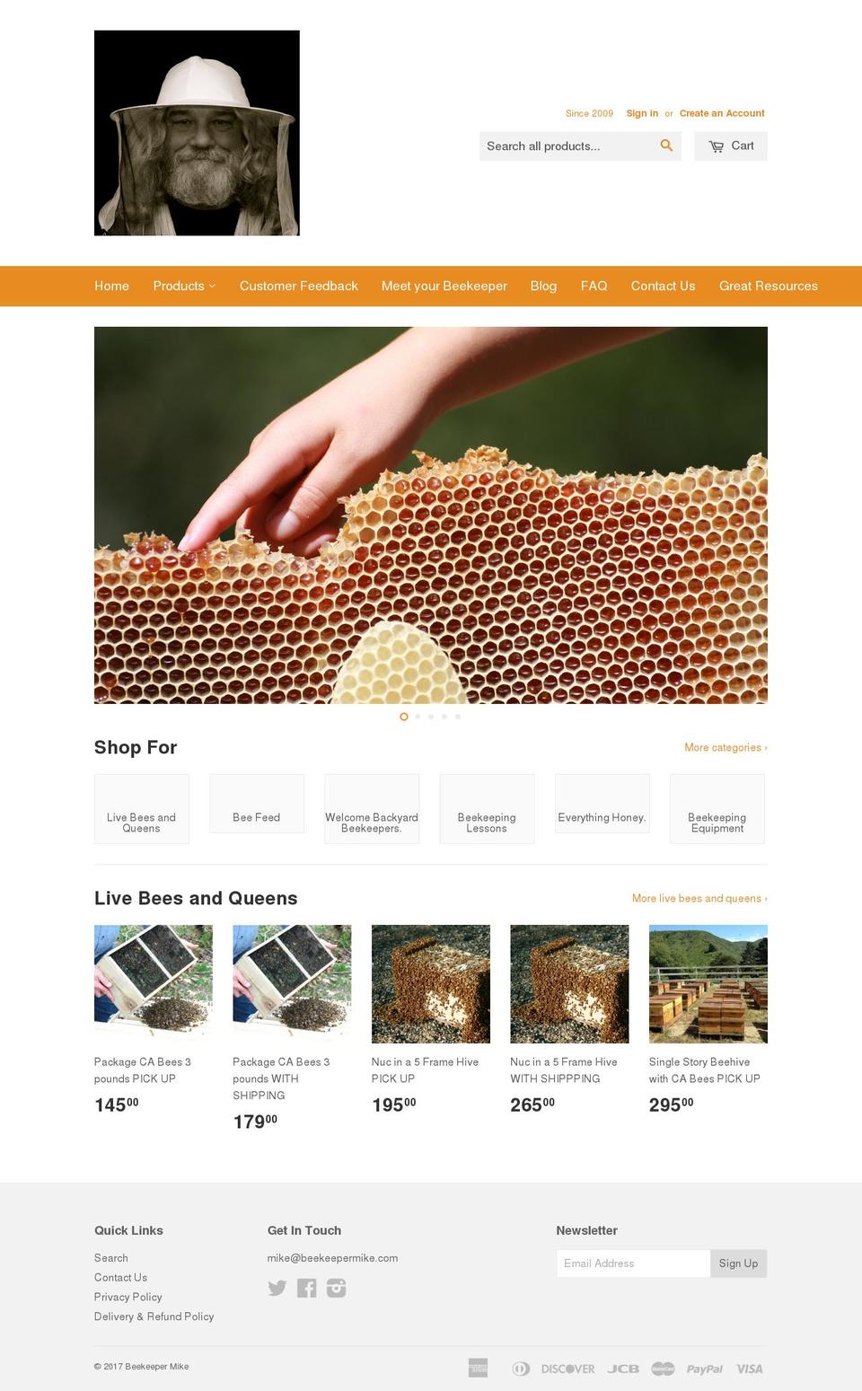 beekeepermike.com shopify website screenshot