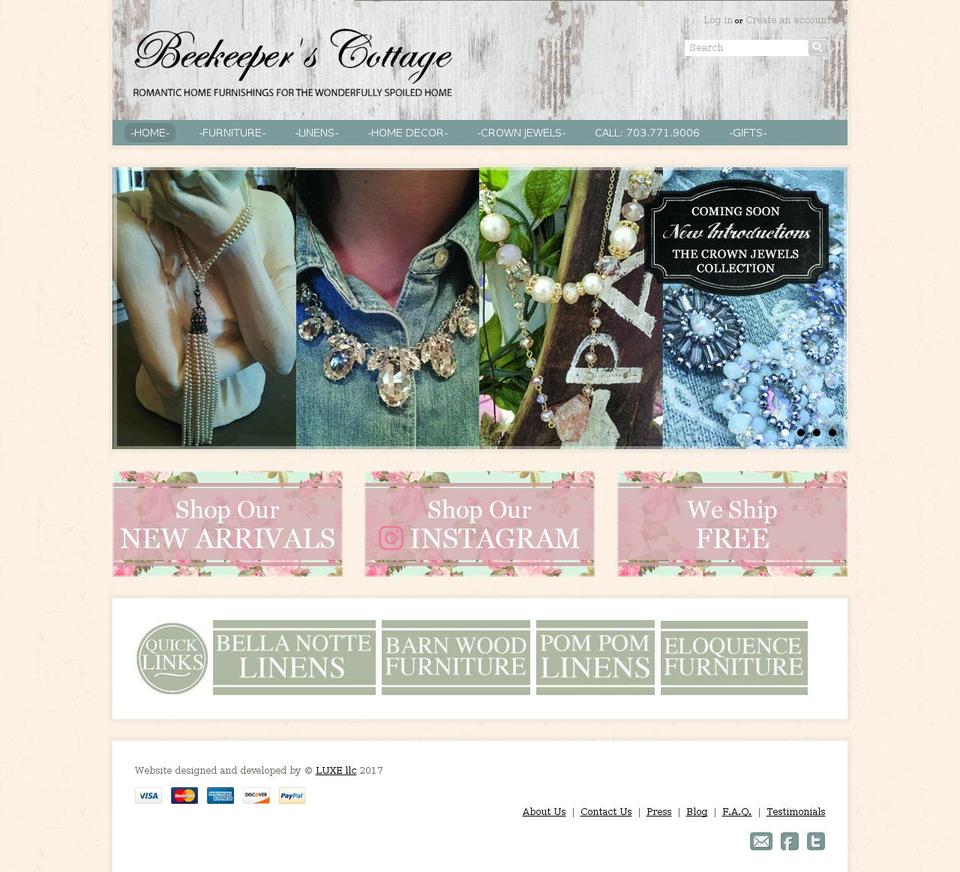 Adaptable Shopify theme site example beekeeperscottage.com